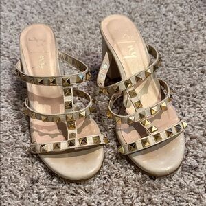 Chic Gold Studded Heels